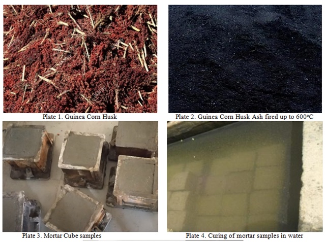 Effect of Guinea Corn Husk Ash (GCHA) on the compressive strength and water absorption of mortar